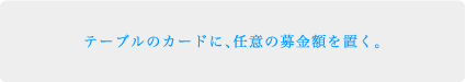 �e�[�u���̃J�[�h�ɁA�C�ӂ̕���z��u���B