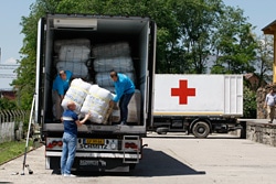ベオグラードに到着した支援物資