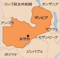 地図：ザンビア