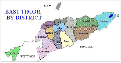東ティモール内各地区