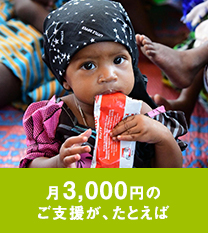 月3,000円のご支援が、たとえば