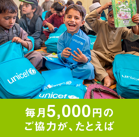 毎月5,000円のご協力が、たとえば