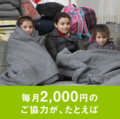 毎月2,000円のご協力が、たとえば