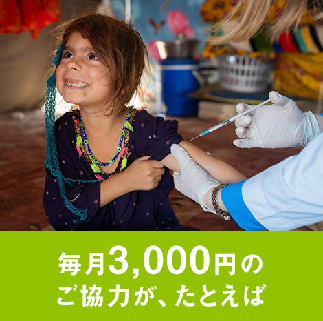 毎月3,000円のご協力が、たとえば