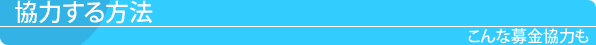 協力する方法　こんな募金協力も