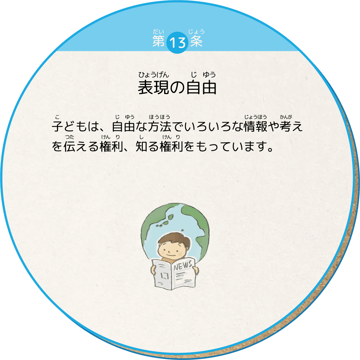子どもは、自由な方法でいろいろな情報や考えを伝える権利、知る権利をもっています。