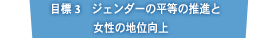 目標 3　ジェンダーの平等の推進と女性の地位向上