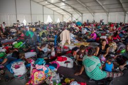 米国と国境を接するバハ・カリフォルニア州ティファナ市にある避難所の様子。(メキシコ、2018年11月撮影) ※本文との直接の関係はありません