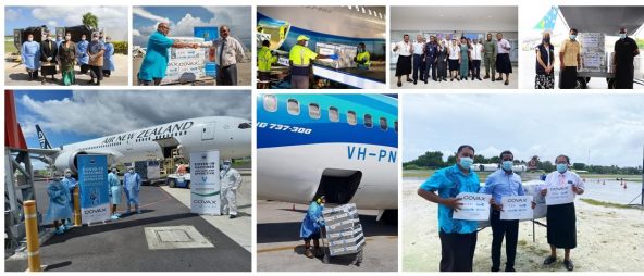 （上段左から）トンガ、ソロモン諸島、バヌアツ、フィジー、キリバチ （下段左から）サモア、ナウル、ツバル