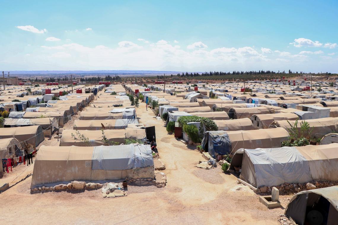 シリア北西部、アレッポ北部の農村部にあるファフィン難民キャンプ。