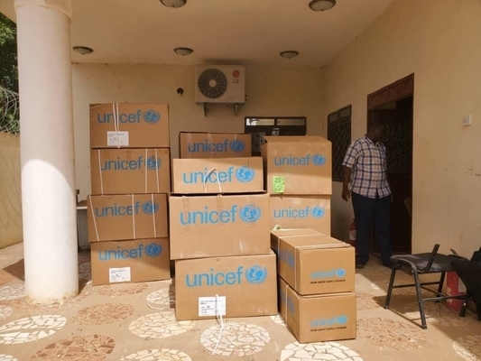 北ダルフールに届いたユニセフの保健や栄養の支援物資。(スーダン、2023年4月25日撮影)