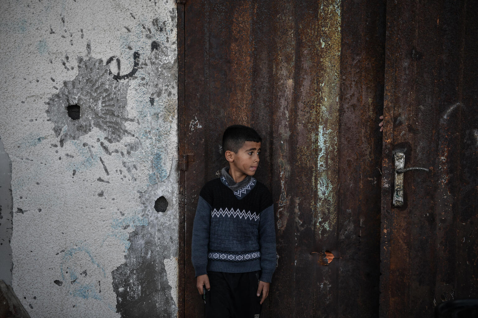 カリーム（11歳）は、家族を失う恐怖に常に怯えている。（ガザ地区、2024年1月4日撮影）