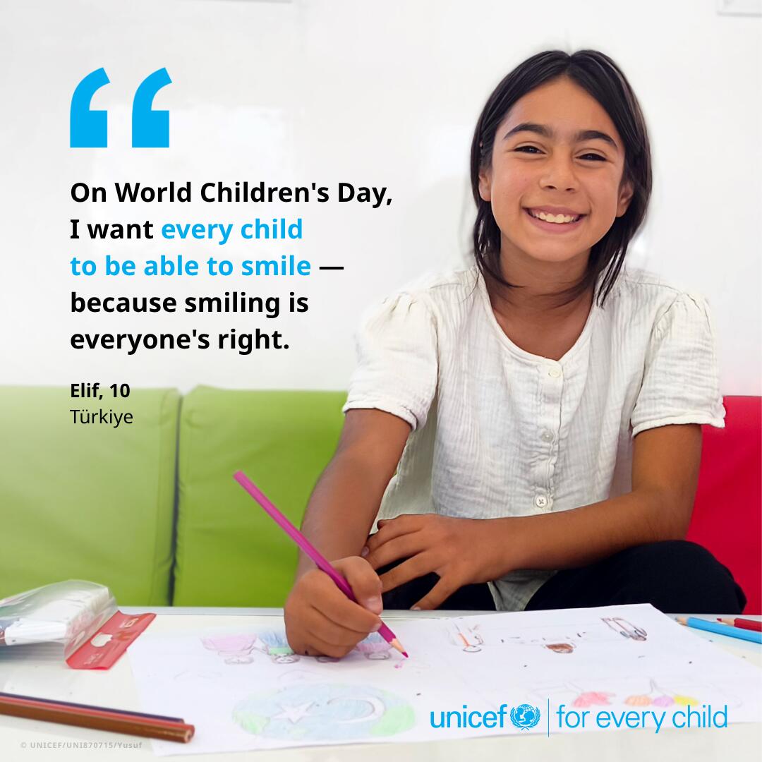すべての子どもが持つ権利について言葉で語る、トルコのエリフさん(10歳)