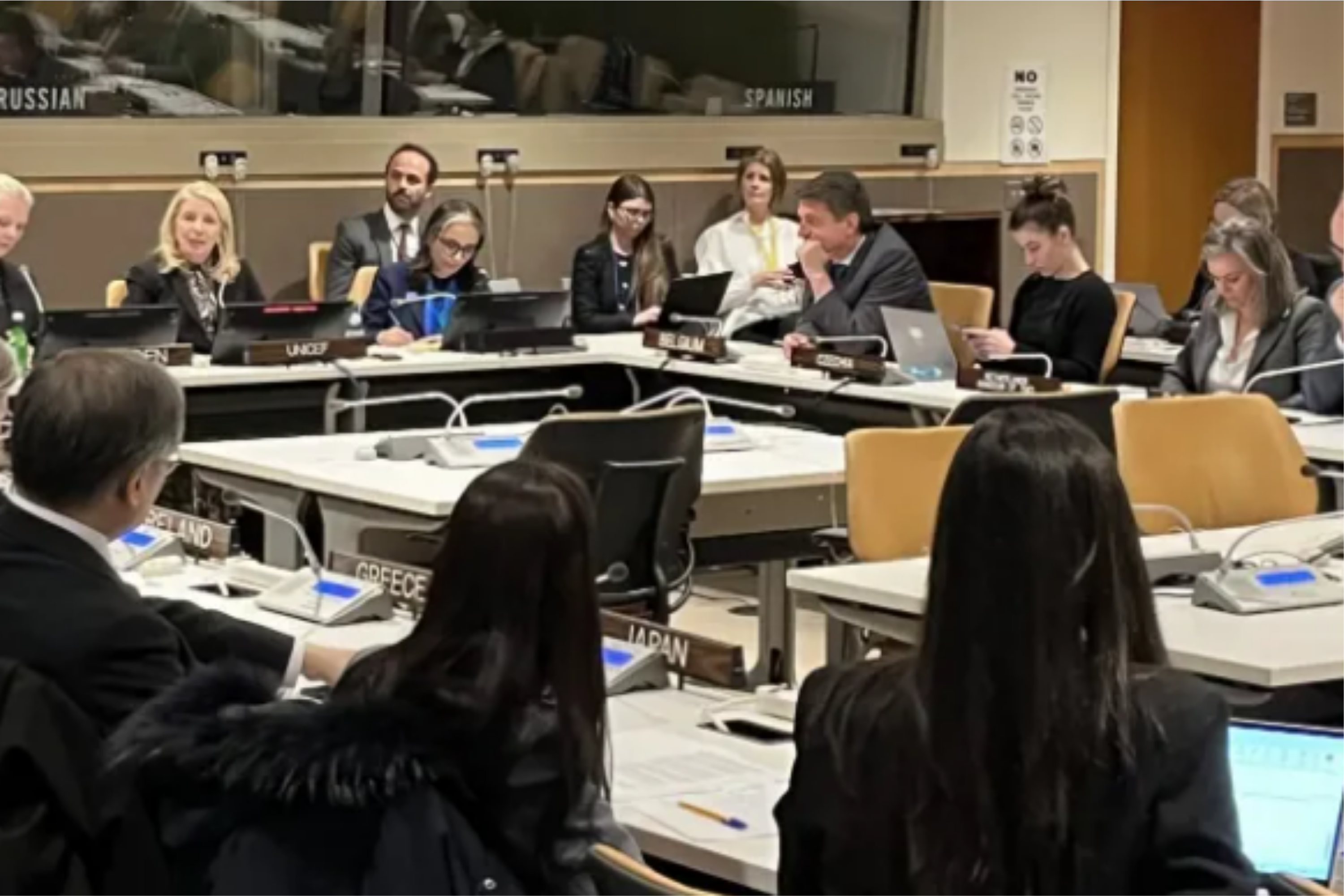 国連本部で開催された会合「Humanitarian Dialogue – Humanitarian Priorities for Children in 2026（仮訳：人道対話－子どものための人道的優先課題2026）」の様子（ニューヨーク、2026年4月22日撮影）