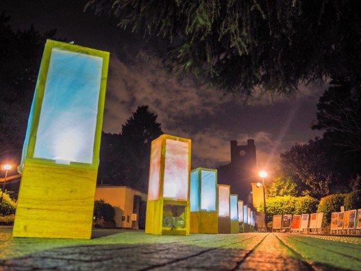 学生たちによってライトアップされた東京大学駒場キャンパス