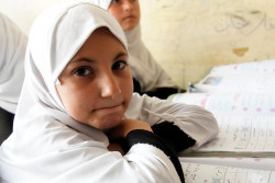 Young student from one of the largest schools in Jalalabad supported by the  UNICEF Afghanistan Country Office.  UNICEF provides teaching and learning material (TLM) to all students in grades 1-3. The weekly Iron & Folic acid Supplement (WIFS) are also provided to all girls age 12-19 years. One Early Childhood Development/preparatory class was established and is functional. In the Child-Friendly School programme, UNICEF support the school greenery, recycle of old furniture, playground, teacher training, students club and WASH in school (through two water points and 13 latrine boxes). The photo was taken during a visit with  Ambassador of Norway, H.E. Ms Mari Skåre and the Ambassador of Sweden H.E. Mr. Tobias Thyberg Jalalabad in Nangahar Province in the Eastern region of Afghanistan to look at work supported by UNICEF which very important and significant for the UNICEF Office in Afghanistan. The Eastern Region is one of the emergency prone areas in the country, with the largest number of internally displaced persons and Afghan returnees from Pakistan crossing through the Torkham Border. The city of Jalalabad itself has witnessed in the past two years, intense population influx due to displacements related to armed conflict and returns of large numbers of Afghans from Pakistan. This has created big pressure on basic social services in the affected areas. UNICEF works in partnership with 10 Government implementing partners across the Eastern Region to support programmes that fall in the areas of health; nutrition; water, sanitation and hygiene; child protection; education and emergency interventions. The Ambassador of Norway, H.E. Ms Mari Skåre and the Ambassador of Sweden H.E. Mr. Tobias Thyberg visited Jalalabad in Nangahar Province in the Eastern region of Afghanistan to look at work supported by UNICEF which very important and significant for the UNICEF Office in Afghanistan. The Eastern Region is one of the emergency prone areas in the country, with the la