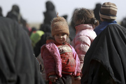 On 26 January 2019 in the Syrian Arab Republic, children and families are huddled together after being forced to flee their homes in nearby towns and villages, with their few belongings in Baghoz village in Hajin district in eastern rural Deir-ez-Zor before they embark on a long and ardous journey to safety at Al-Hol camp, almost 300km to the north. On 26 January 2019 in the Syrian Arab Republic, after being forced to flee their homes in nearby towns and villages, children and families are huddled together with few belongings in Baghoz village in Hajin district in eastern rural Deir-ez-Zor, before they embark on a long and ardous journey to safety at Al-Hol camp, almost 300km to the north. In the past three days alone, over 5,000 people have arrived at the camp from Hajin, bringing the number to around 23,000. Families arrive extremely exhausted after a three-day journey in harsh desert winter conditions with little food and shelter along the way. UNICEF is on the ground at the camp and in screening centres, providing children and families with much-needed healthcare services, including basic treatment, malnutrition screening, and referral to hospitals when needed. UNICEF has also provided 500 heaters, 7,000 winter clothing kits and 10,000 thermal blankets to children and families and is providing ongoing tracking and family reunification support to unaccompanied and separated children at the camp. In late January 2019 in the Syrian Arab Republic, escalating violence since December 2018 has forced thousands of people out of their homes in towns and villages in Hajin district in eastern rural Deir-ez-Zor. Families embarked on a long and arduous journey to safety at Al-Hol camp for internally displaced people, almost 300km to the north. In the past three days alone, over 5,000 people have arrived at the camp from Hajin, bringing the number to around 23,000. Lack of security has made humanitarian access to children en route to the camp’s screening area all but