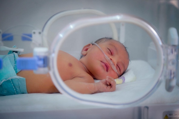 イエメン・サナアの病院で生まれた女の子の赤ちゃん。