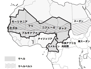 サヘル地域の地図