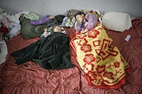 四被災地へ届けられるユニセフのテント