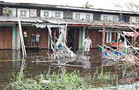 サイクロンの被害を受けた旧首都ヤンゴン市内の状況。