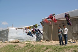 非公式テント居住区の様子