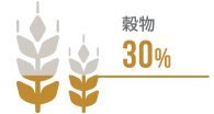 穀物30％