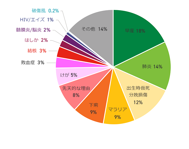 5歳未満児の死亡原因（2018年）