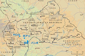 中央アフリカ共和国・地図