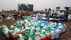 緊急下で必要とされる支援物資。（中央アフリカ）