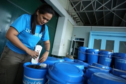 ユニセフは台風に備えて、飲料水キットや衛生キットなどの緊急支援物資を準備。