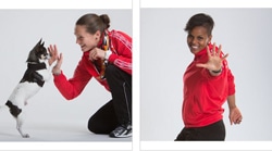 犬とハイファイブしたり、