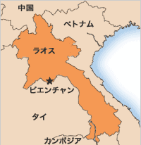 地図　ラオス
