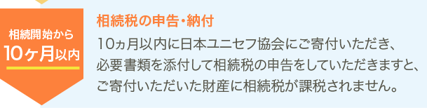 相続開始から10ヶ月以内 相続税の申告・納付