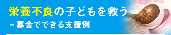 栄養不良の子どもを救う 募金で出来る支援例