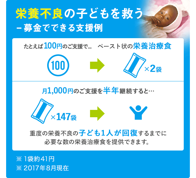 募金で出来る支援例