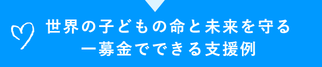 世界の子どもの命と未来を守る―募金でできる支援例