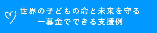 世界の子どもの命と未来を守る 募金でできる支援例