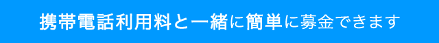 携帯電話利用料と一緒に募金できます