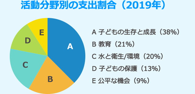 活動分野別の支出割合(2019年)