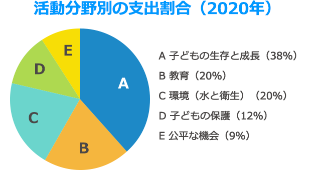 活動分野別の支出割合(2020年)