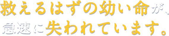 救えるはずの幼い命が、急速に失われています。