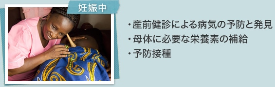 [妊娠中]・産前健診による病気の予防と発見・母体に必要な栄養素の補給・予防接種