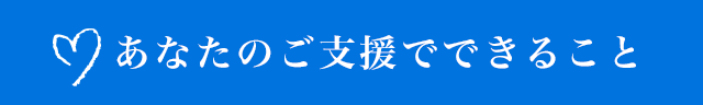 あなたのご支援でできること