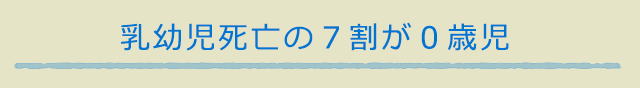 乳幼児死亡の7割が0歳児