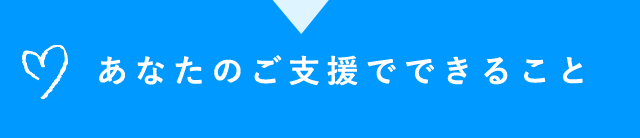 あなたのご支援でできること