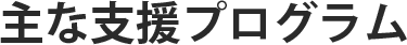主な支援プログラム