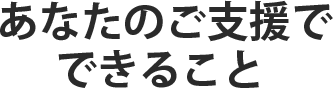 あなたのご支援でできること 
