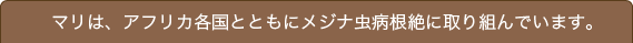マリは、アフリカ各国とともにメジナ虫病根絶に取り組んでいます。