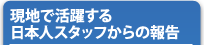 現地で活躍する日本人スタッフからの報告